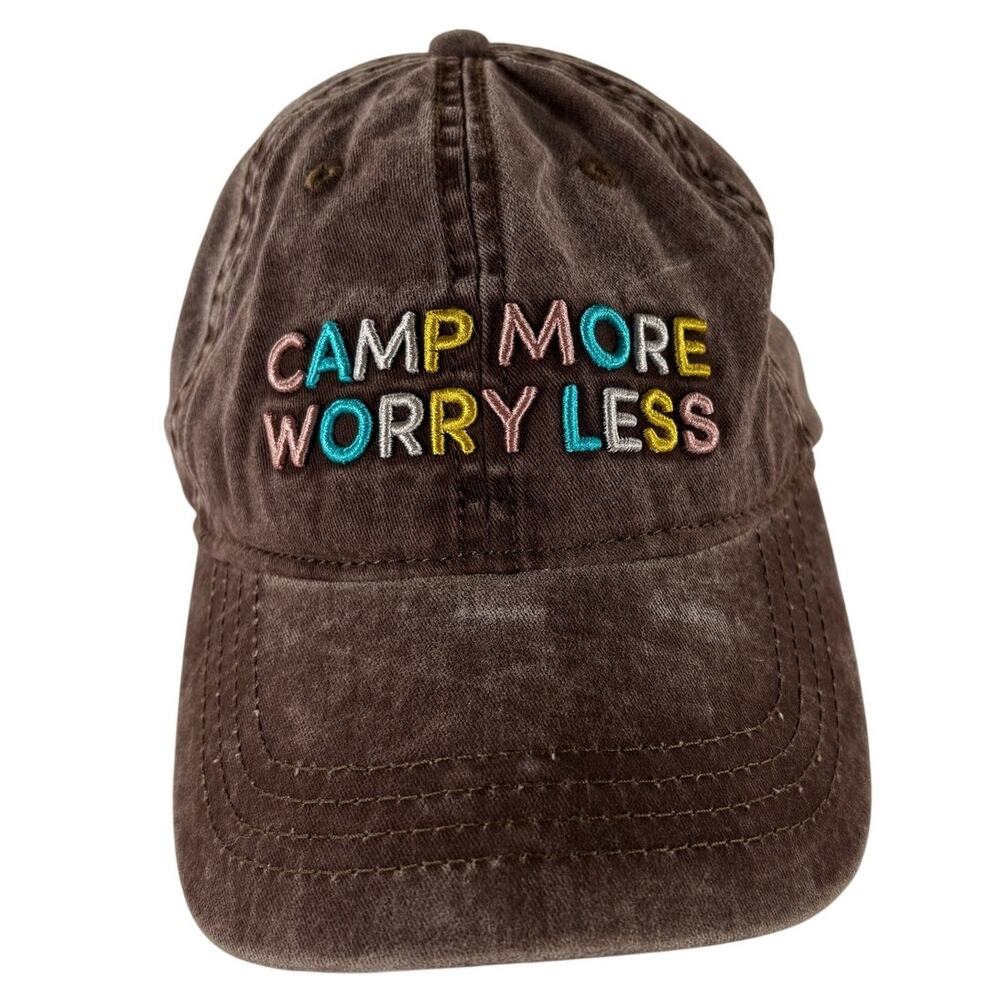 Time and Tru Brand Women's Camp More Worry Less Baseball Cap - Adult